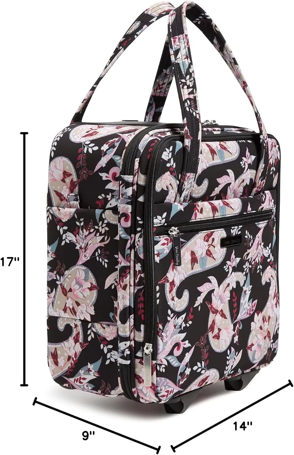 Vera Bradley Women's Softside Underseat Rolling Work Bag Luggage, Botanical Paisley, One Size