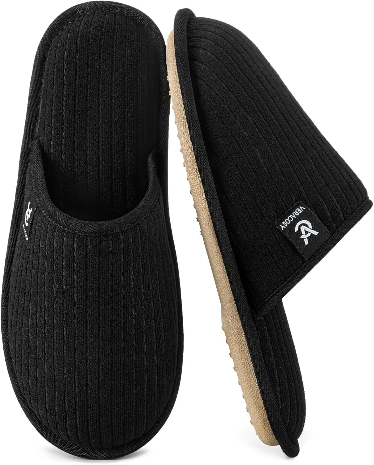 VeraCosy Women's Comfy Scuff Slippers Soft Terry Cloth Memory Foam Home House Shoes
