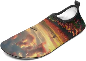 Vibrant Tulips Field with Dutch Windmills Water Sports Barefoot Shoes Quick-Dry Swim Shoes Slip-on for Sports Beach Pool