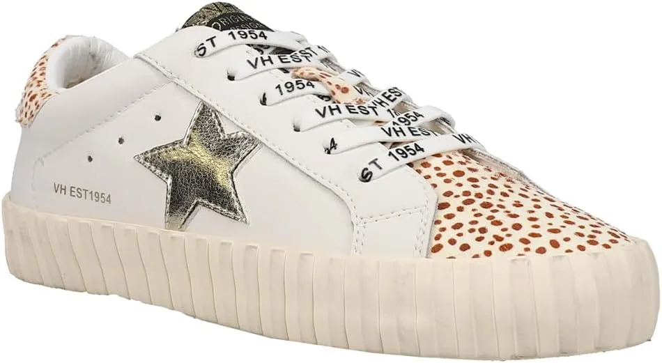 Vintage Havana Womens Beyond Metallic Cow Lace Up Sneakers Shoes Casual - Off White