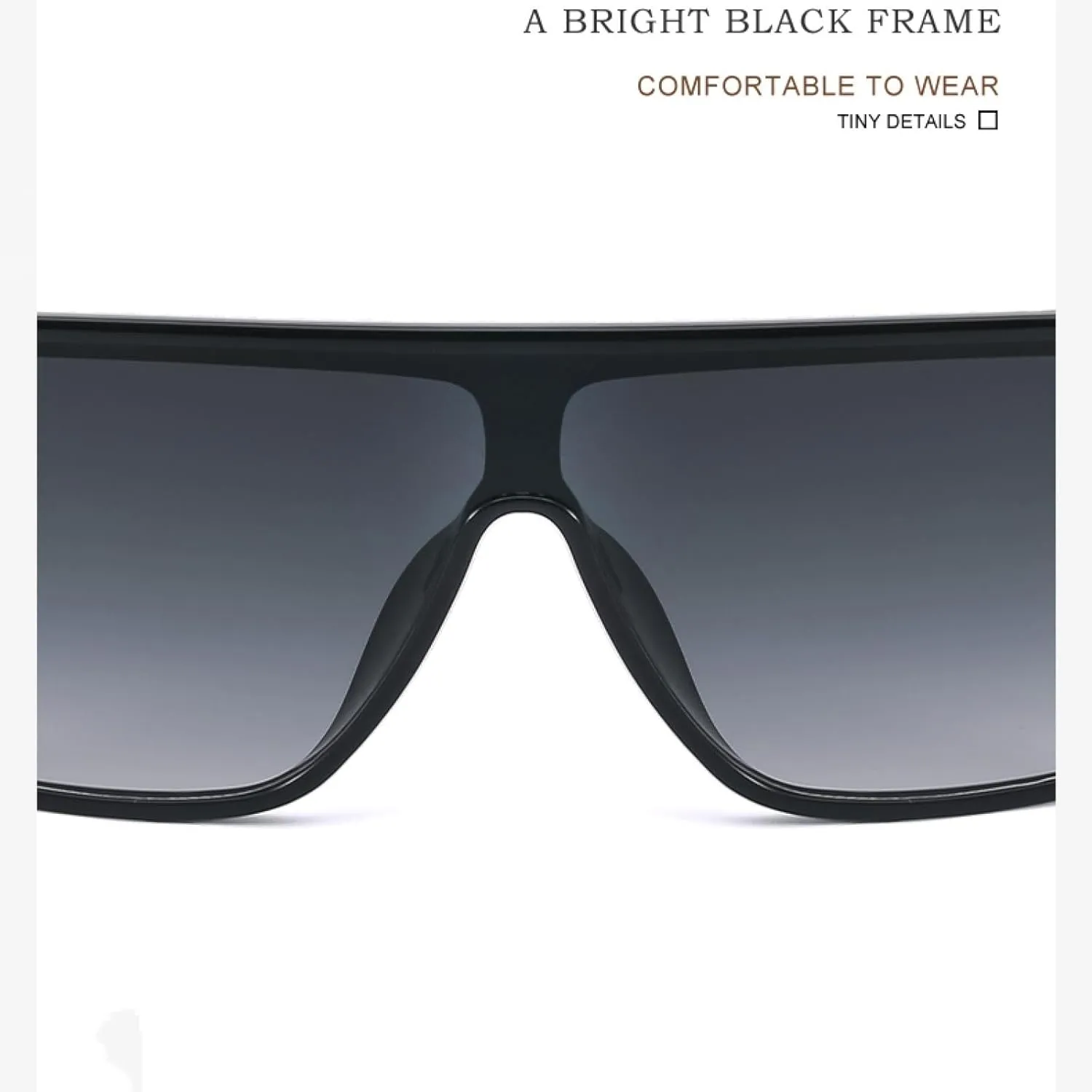 Vintage Oversized Sunglasses Women Fashion Flat Top Sun Glasses Ladies Trend Luxury One Piece Eyewear Female Shades
