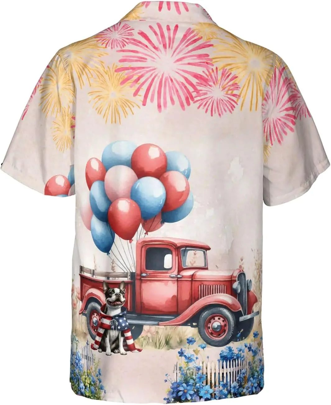 Vintage Patriotic Dog 4th of July Independence Memorial Day Hawaiian Shirt for Dog Cat and Owner