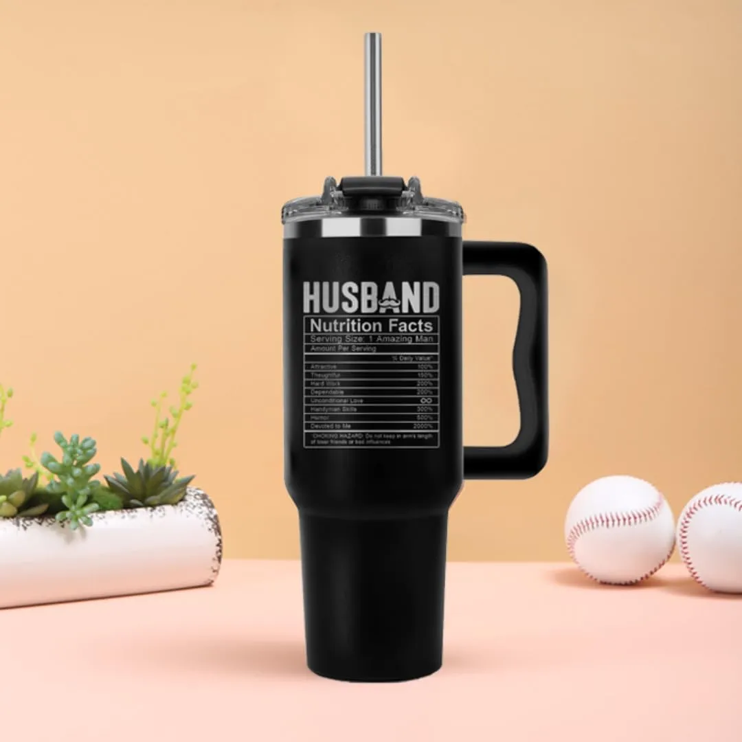 Vivulla68 Father Day Gifts for Husband from Wife, Best Husband Ever Tumbler 40Oz, Hubby Coffee Mug From Wife, Gifts for Husband Wedding Anniversary, Birthday Gift Ideas For Men, Coffee Mugs Hubby