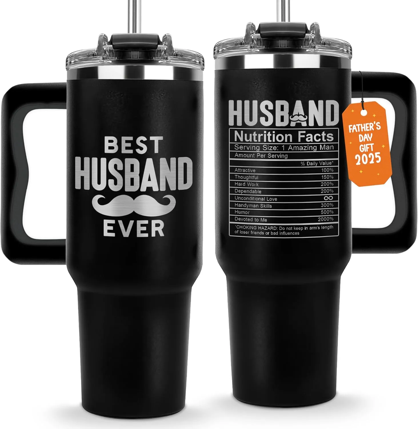 Vivulla68 Father Day Gifts for Husband from Wife, Best Husband Ever Tumbler 40Oz, Hubby Coffee Mug From Wife, Gifts for Husband Wedding Anniversary, Birthday Gift Ideas For Men, Coffee Mugs Hubby