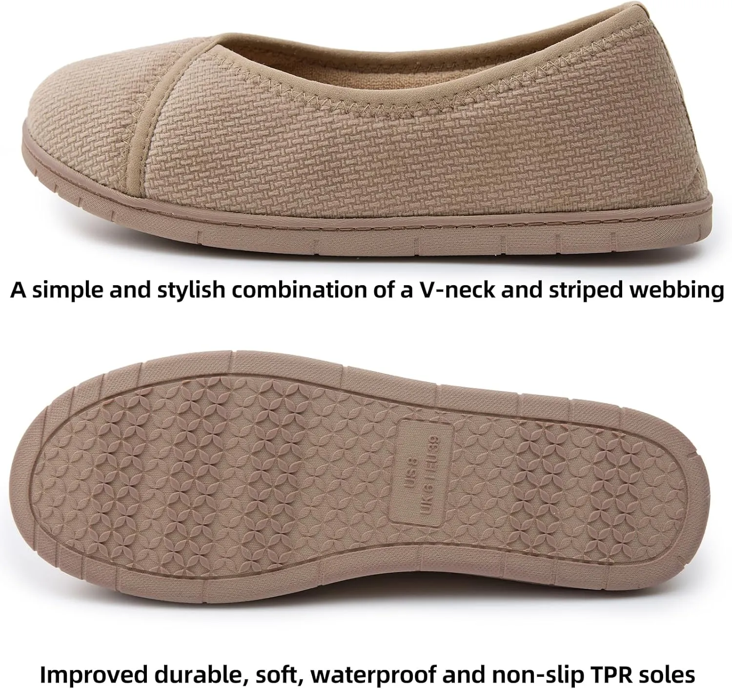 WALKFUN Women's Lightweight Portable House Shoes Slip on Memory Foam Indoor Slippers