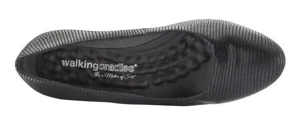 Walking Cradle Jessica Black Patent Lizard Print Leather