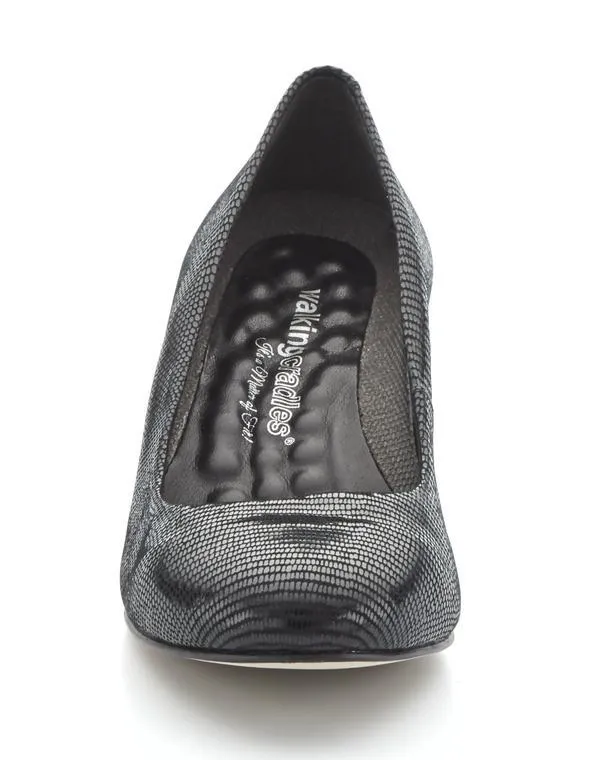 Walking Cradle Jessica Black Patent Lizard Print Leather