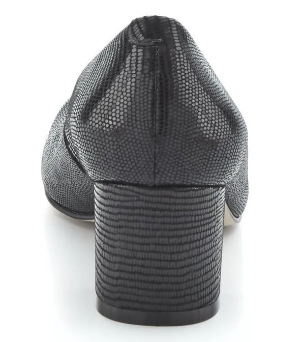 Walking Cradle Jessica Black Patent Lizard Print Leather