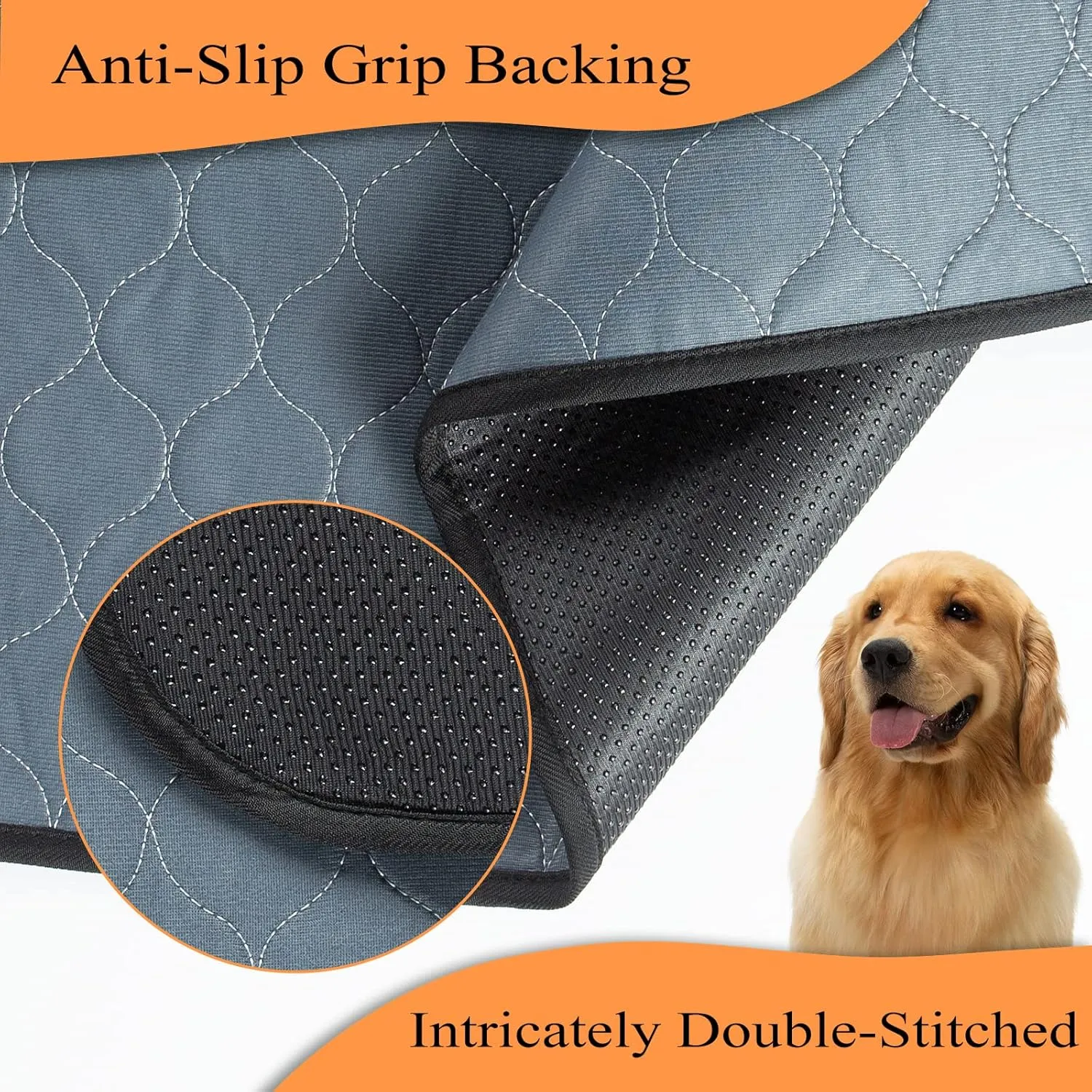 Washable Pee Pads for Dogs 72x72, 2 Pack, Extra Large Reusable Puppy Pads, Dog Training Pads with Quick Dry, Large Anti-Slip Dog Pee Pads, Whelping Pads, Potty Pad