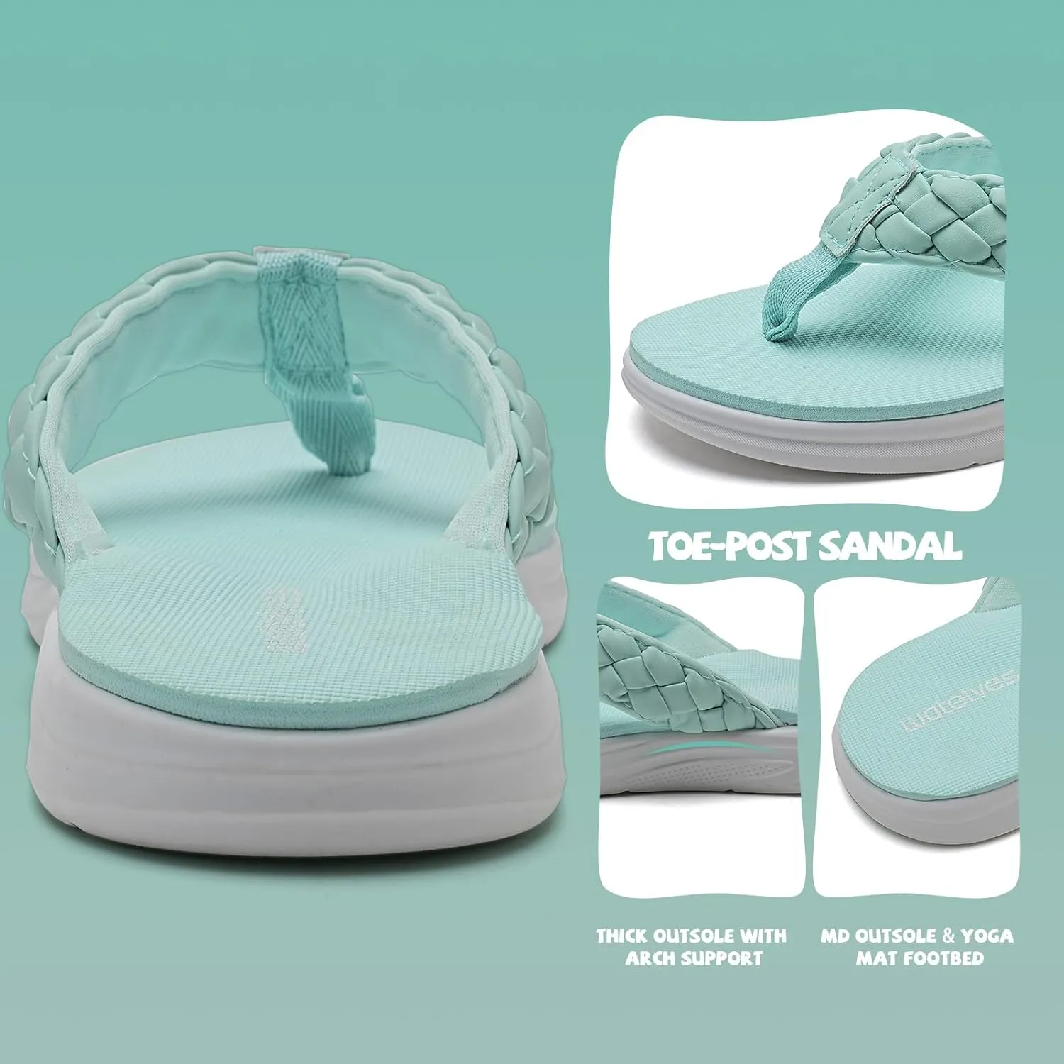 WateLves Girls Flip Flops Non-Slip Casual Thong Sandals Summer Sandal Shoes for Beach Swim Pool (Little Kid/Big Kid)