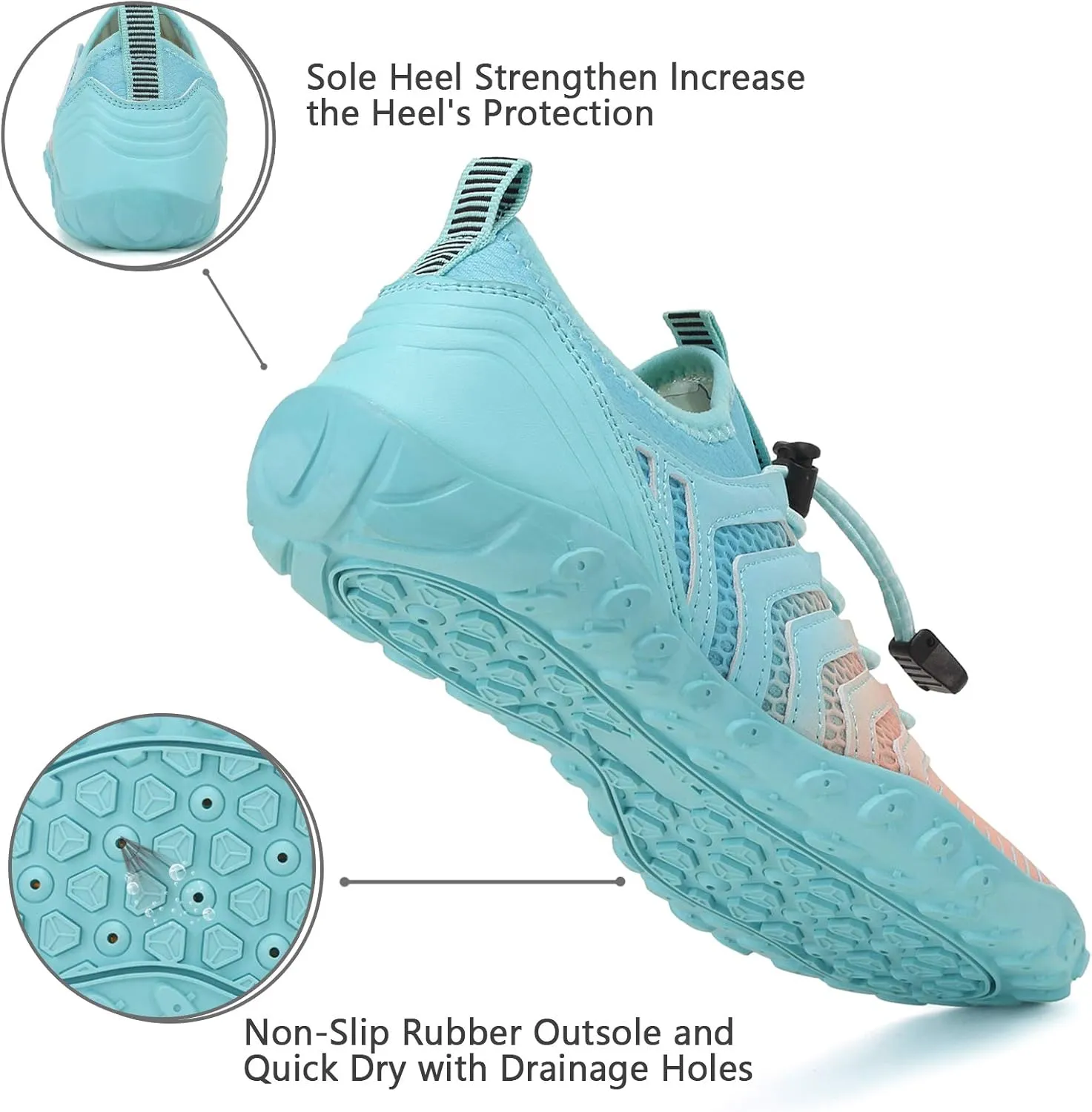 WateLves Water Shoes Mens Womens Barefoot Beach Swim Shoes Quick-Dry Aqua Socks for Surf Pool Yoga Water Aerobics