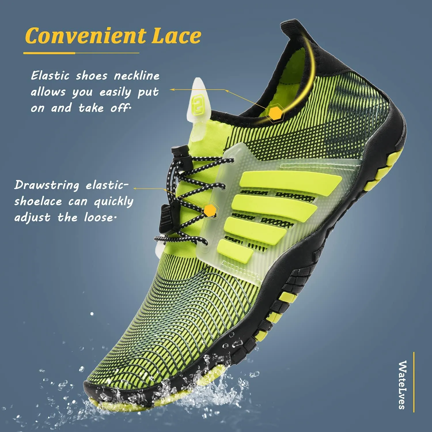 WateLves Water Shoes Mens Womens Beach Swim Shoes Quick-Dry Aqua Socks Pool Shoes for Surf Yoga Water Aerobics