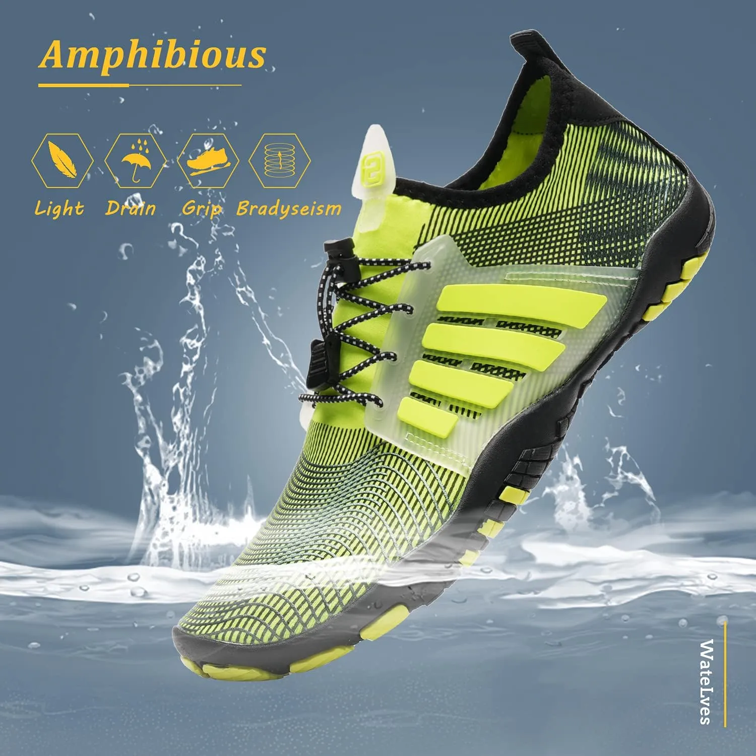 WateLves Water Shoes Mens Womens Beach Swim Shoes Quick-Dry Aqua Socks Pool Shoes for Surf Yoga Water Aerobics