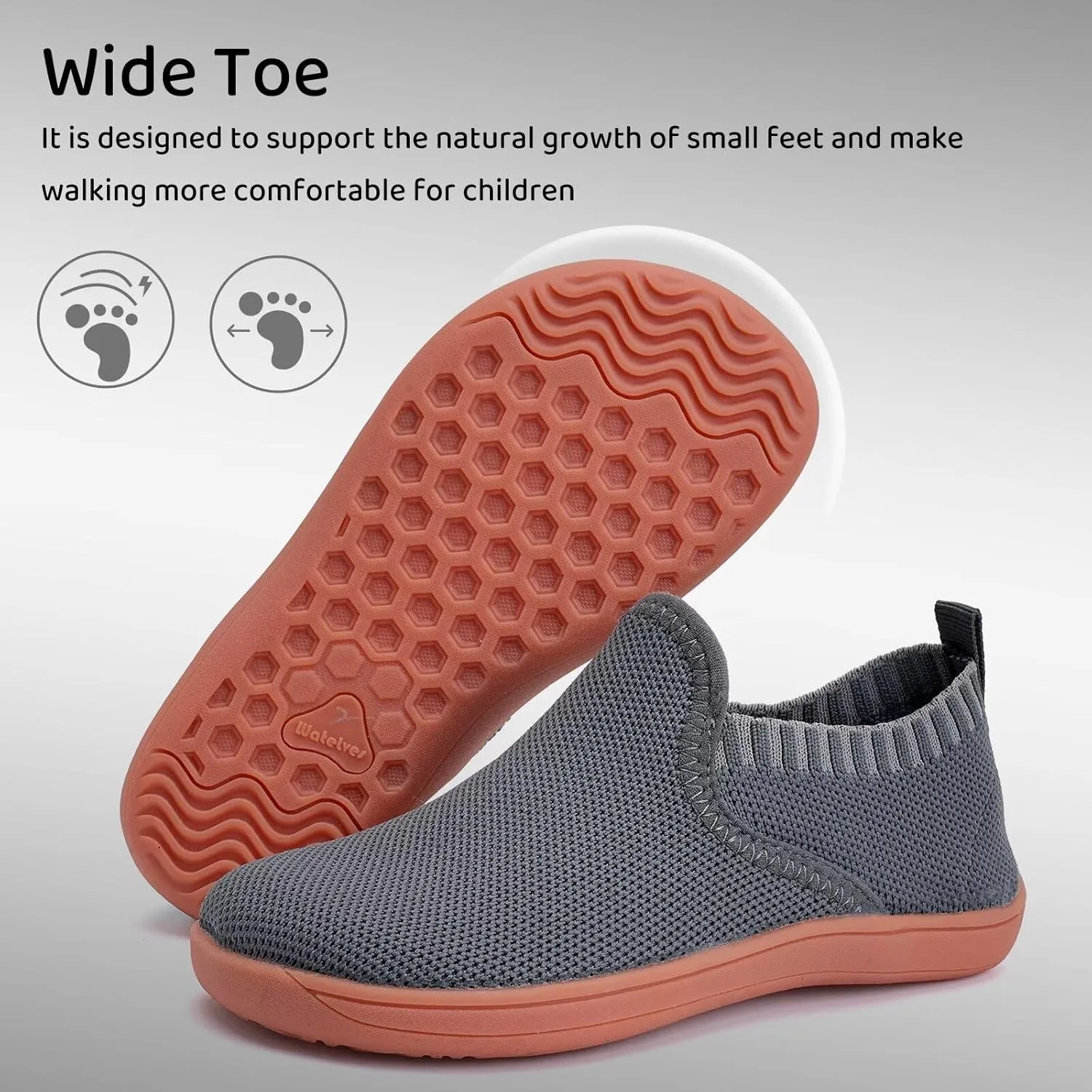 WateLves Wide Toddler Water Shoes Little Boys Girls Barefoot Shoes Quick Dry Slip on Aqua Socks for Swim Beach Pool Water Sport