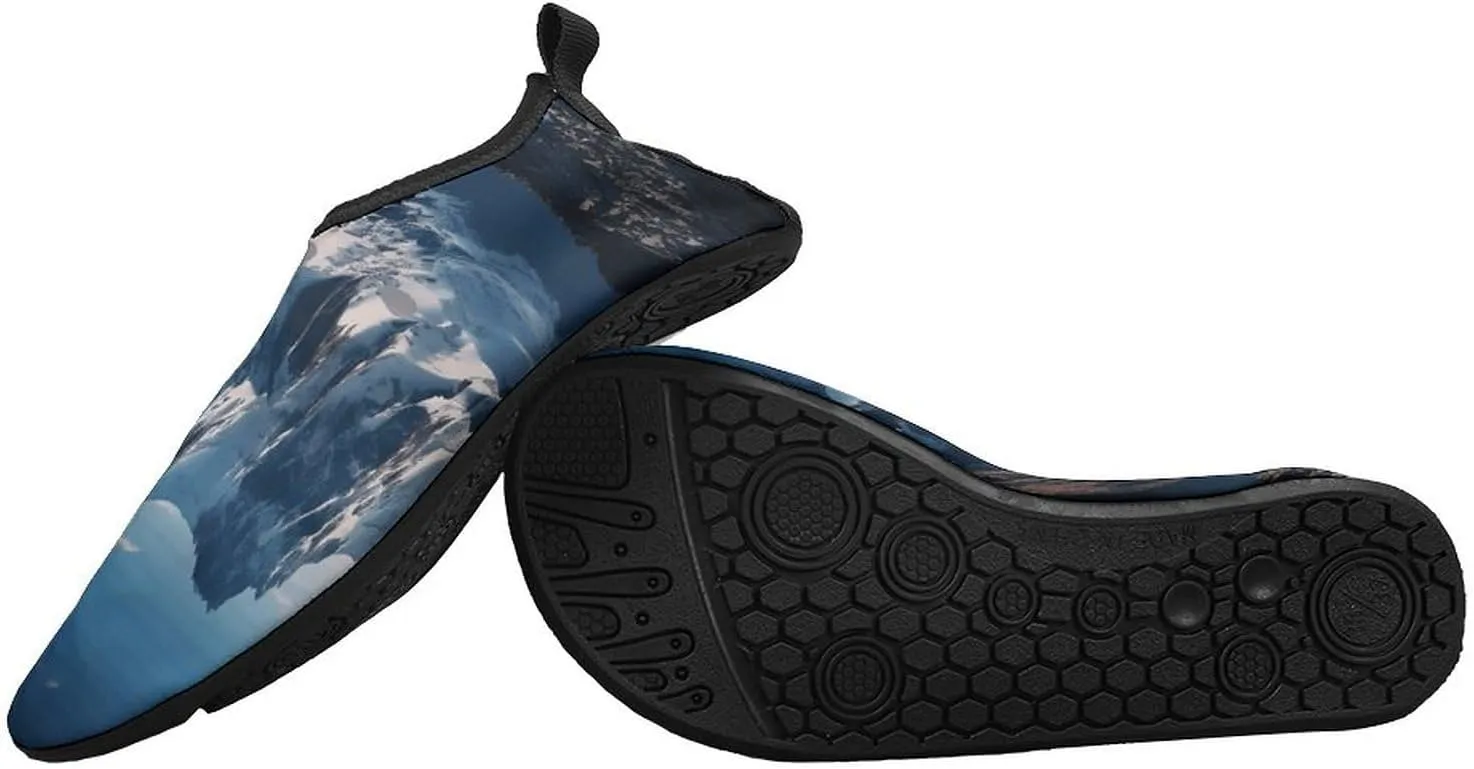 Water Shoes for Women Men Barefoot Water Sports Shoes Melting Snow Mountain Aqua Socks Quick-Dry Beach Shoes