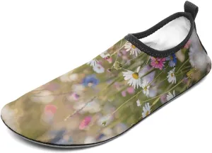 Water Shoes for Women Men Quick-Dry Aqua Socks Swim Pool Barefoot Shoes Flowers in The Field Beach Shoes