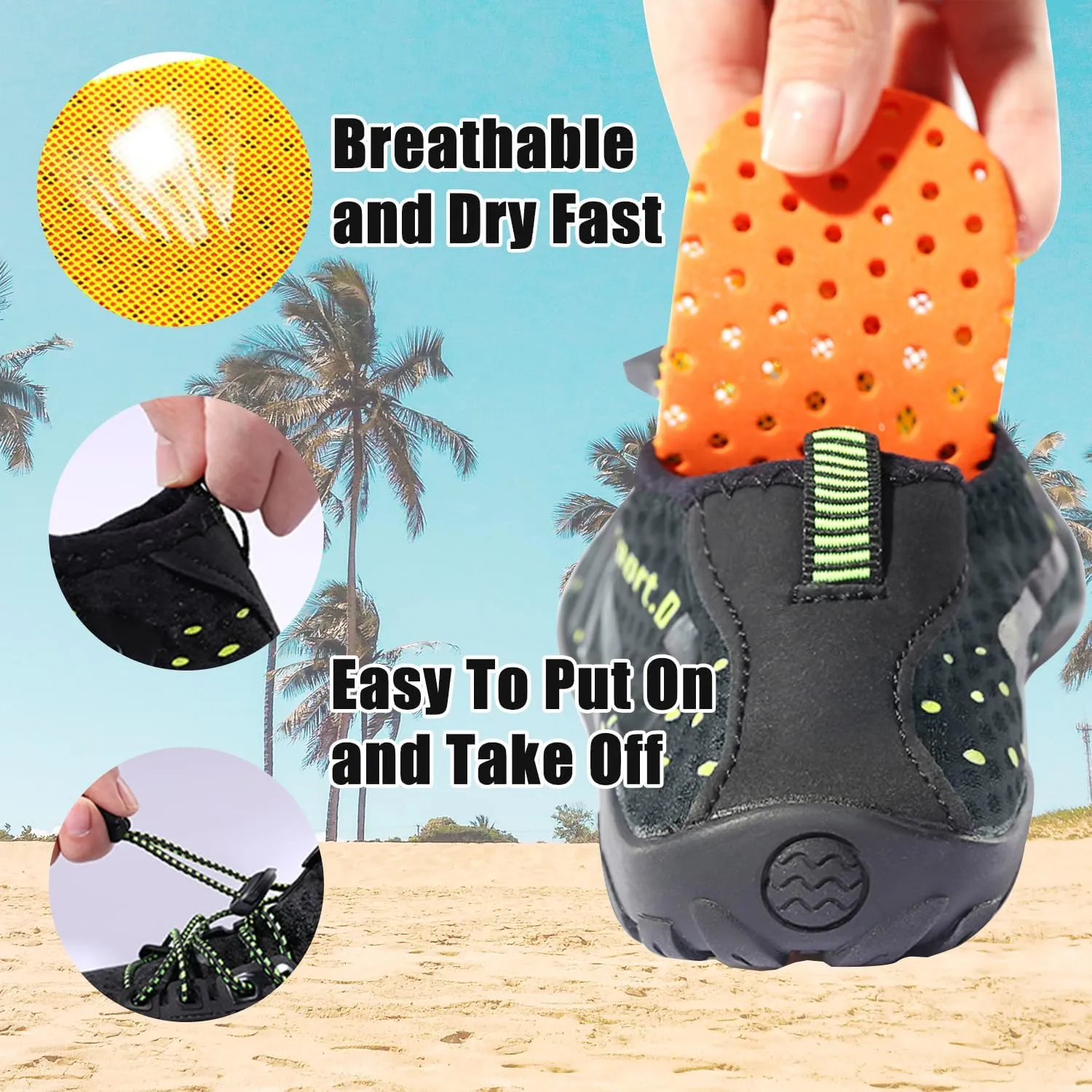 Water Shoes for Women Men, Quick Dry Barefoot Aqua Shoes Beach Swim Sports Outdoor Hiking Diving Surf