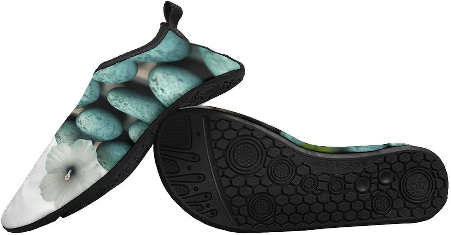 Water Shoes for Women Men Swim Beach Shoes Quick Dry Barefoot Aqua Shoes Cobblestone Zen Flowers Sport Shoes Hiking Shoes