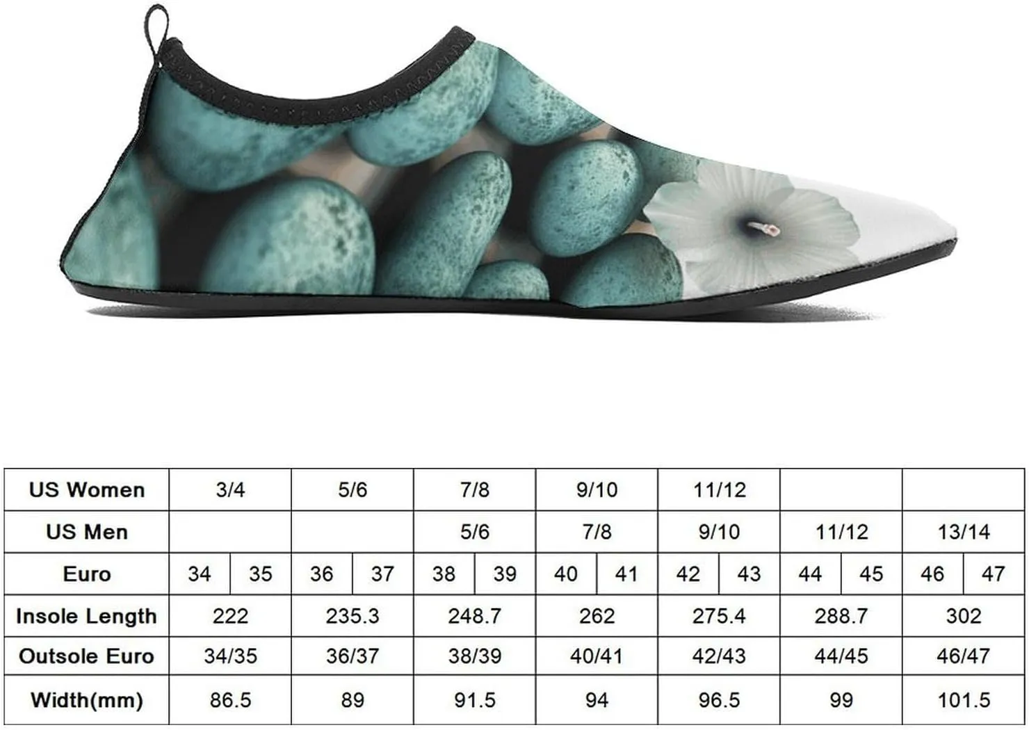 Water Shoes for Women Men Swim Beach Shoes Quick Dry Barefoot Aqua Shoes Cobblestone Zen Flowers Sport Shoes Hiking Shoes