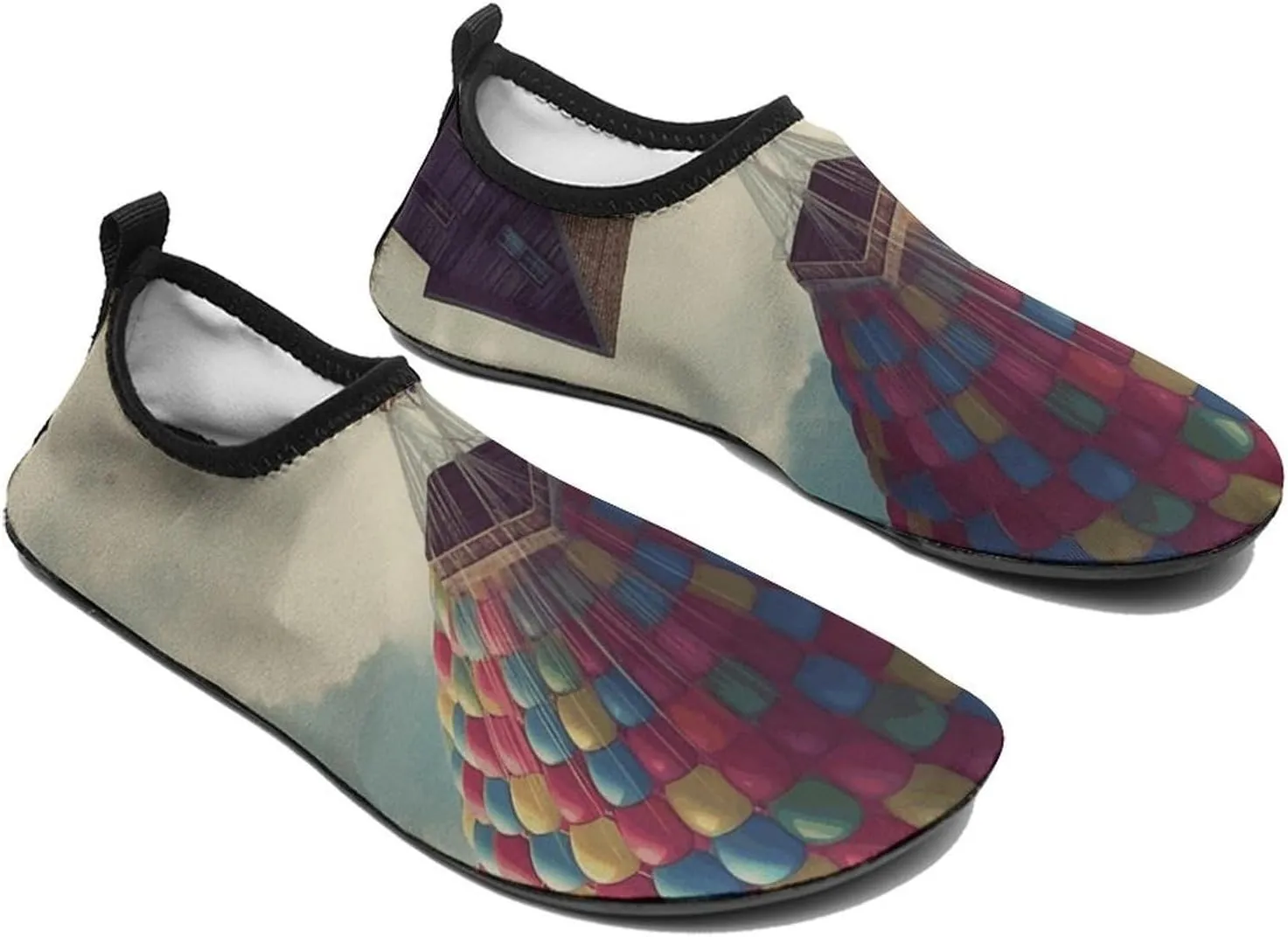 Water Shoes for Women Men Swim Beach Shoes Quick Dry Barefoot Aqua Shoes Hot Air Balloon Take Wooden House Sport Shoes Hiking Shoes