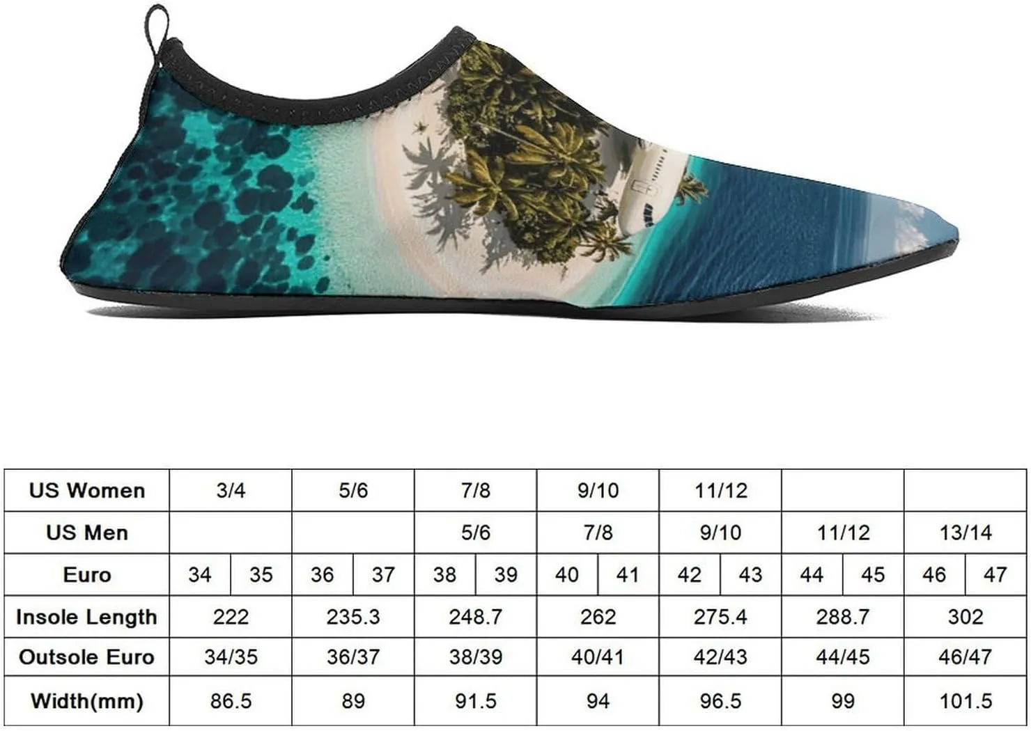 Water Shoes for Women Men Swim Beach Shoes Quick Dry Barefoot Aqua Shoes Romantic Island Airplane Pattern Sport Shoes Hiking Shoes