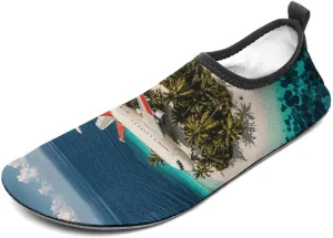Water Shoes for Women Men Swim Beach Shoes Quick Dry Barefoot Aqua Shoes Romantic Island Airplane Pattern Sport Shoes Hiking Shoes