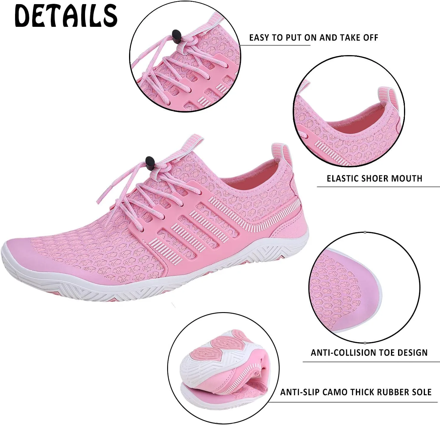 Water Shoes Mens Womens Quick Dry Barefoot Aqua Socks Diving Sports Shoes for Beach Swim Surf Pool Yoga Outdoor Trip