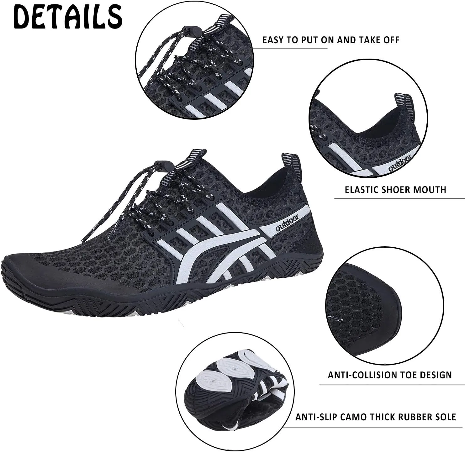 Water Shoes Mens Womens Quick Dry Barefoot Aqua Socks Diving Sports Shoes for Beach Swim Surf Pool Yoga Outdoor Trip