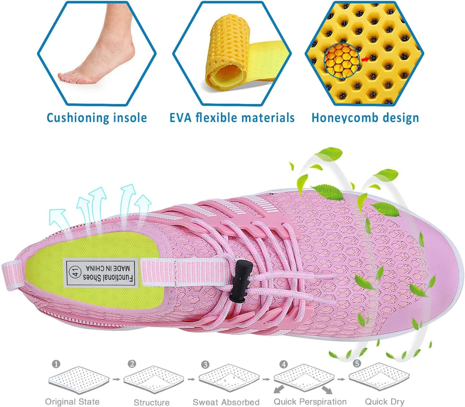 Water Shoes Mens Womens Quick Dry Barefoot Aqua Socks Diving Sports Shoes for Beach Swim Surf Pool Yoga Outdoor Trip