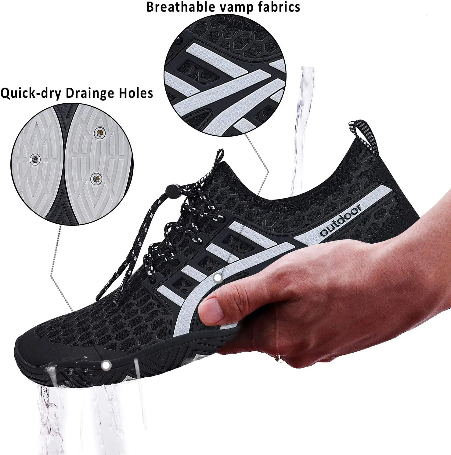 Water Shoes Mens Womens Quick Dry Barefoot Aqua Socks Diving Sports Shoes for Beach Swim Surf Pool Yoga Outdoor Trip