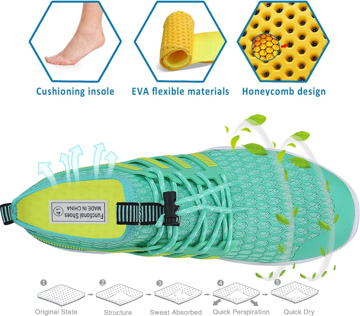 Water Shoes Mens Womens Quick Dry Barefoot Aqua Socks Diving Sports Shoes for Beach Swim Surf Pool Yoga Outdoor Trip
