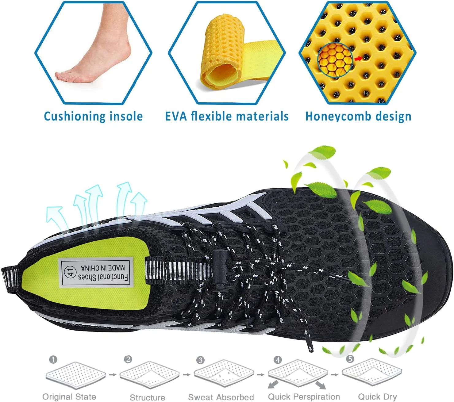 Water Shoes Mens Womens Quick Dry Barefoot Aqua Socks Diving Sports Shoes for Beach Swim Surf Pool Yoga Outdoor Trip