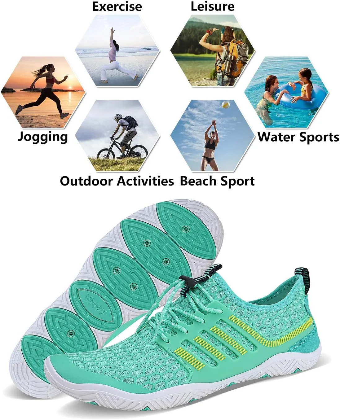 Water Shoes Mens Womens Quick Dry Barefoot Aqua Socks Diving Sports Shoes for Beach Swim Surf Pool Yoga Outdoor Trip