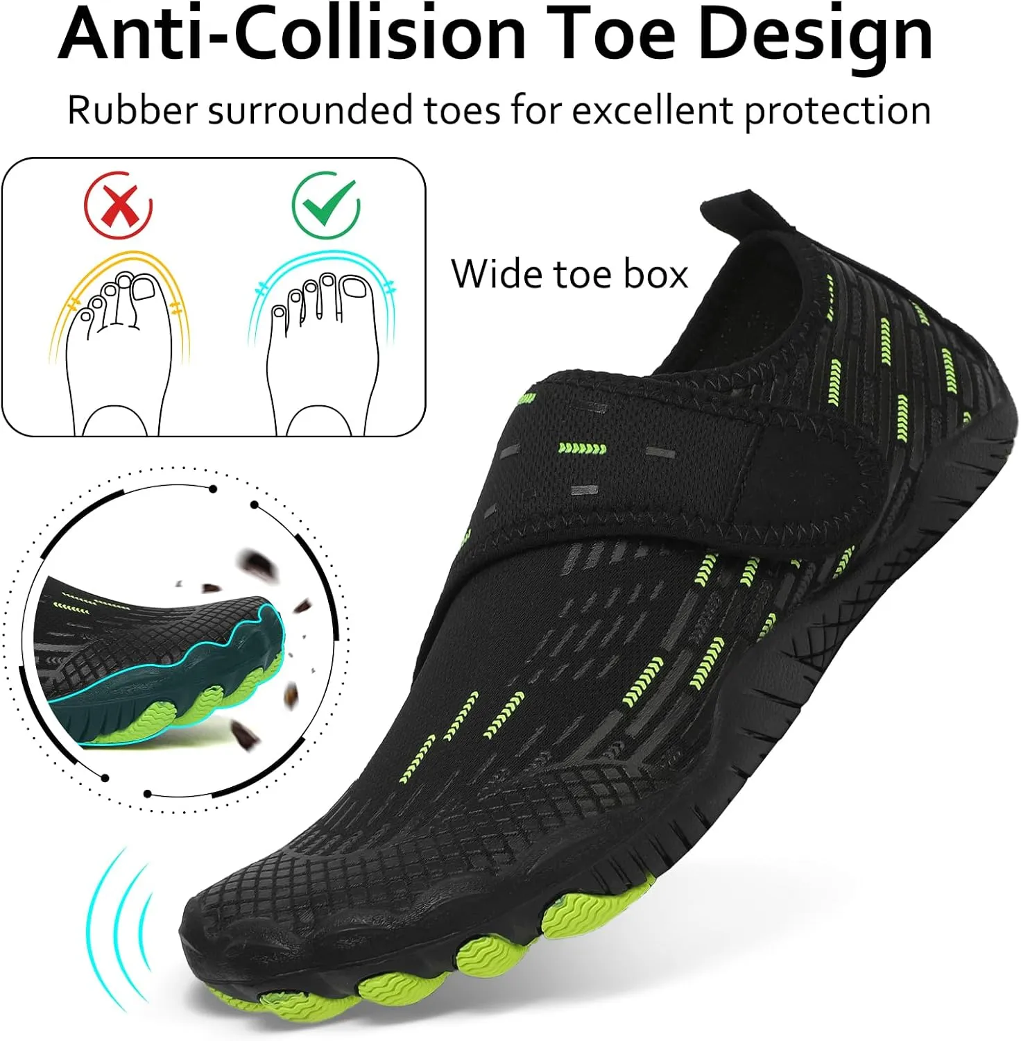 Water Shoes Mens Womens Quick-Dry Barefoot Swim Beach Pool Shoes Aqua Yoga Socks for Hiking Walking Diving Surf Outdoor Water Sports