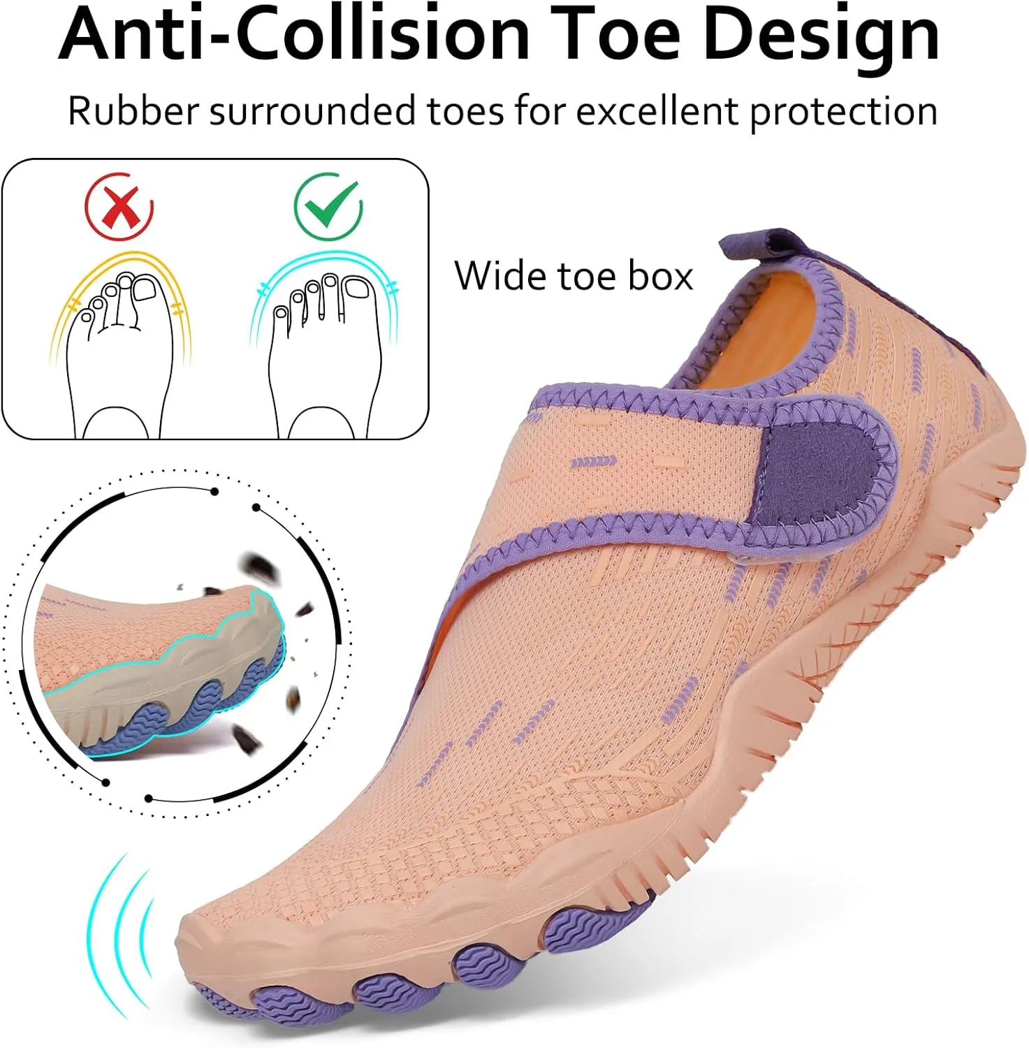 Water Shoes Mens Womens Quick-Dry Barefoot Swim Beach Pool Shoes Aqua Yoga Socks for Hiking Walking Diving Surf Outdoor Water Sports