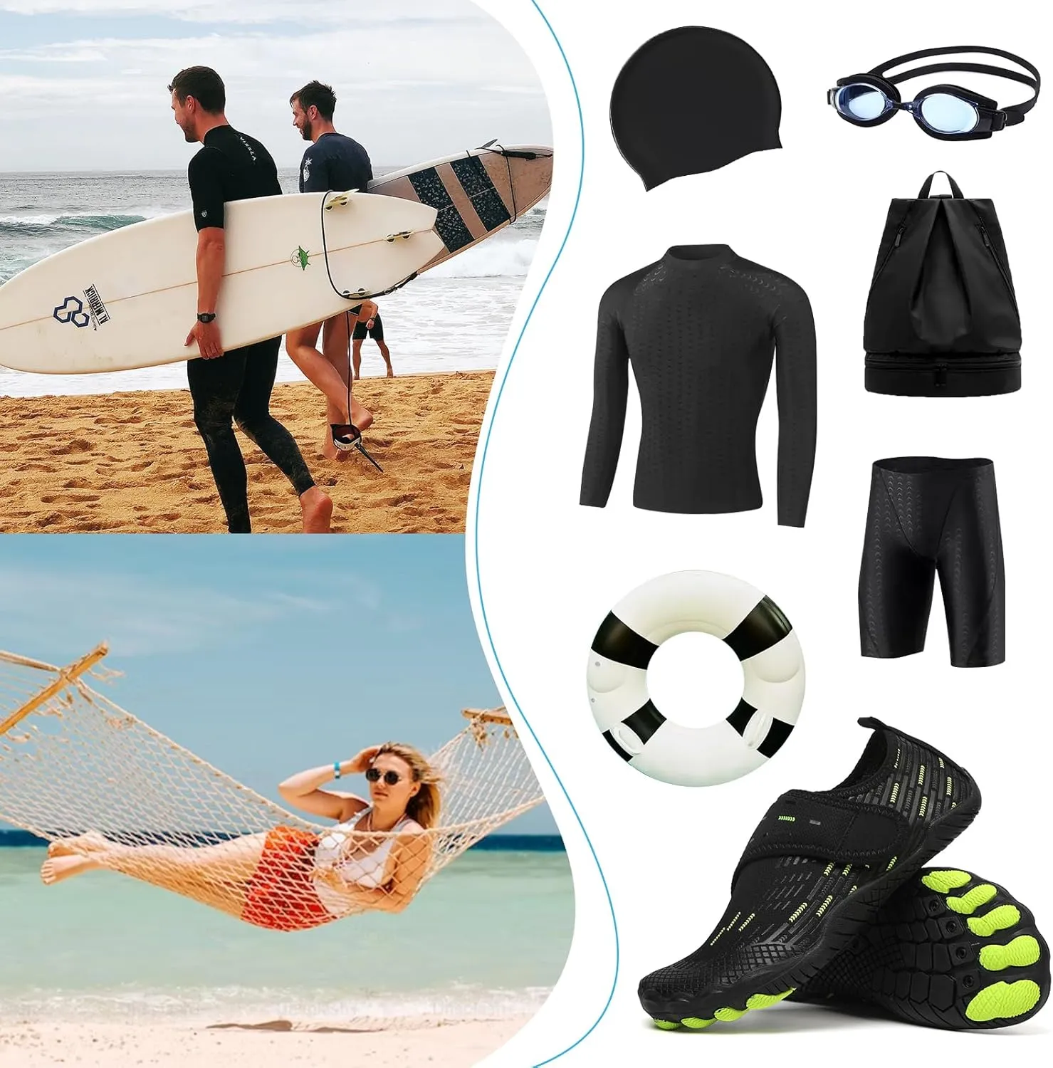 Water Shoes Mens Womens Quick-Dry Barefoot Swim Beach Pool Shoes Aqua Yoga Socks for Hiking Walking Diving Surf Outdoor Water Sports
