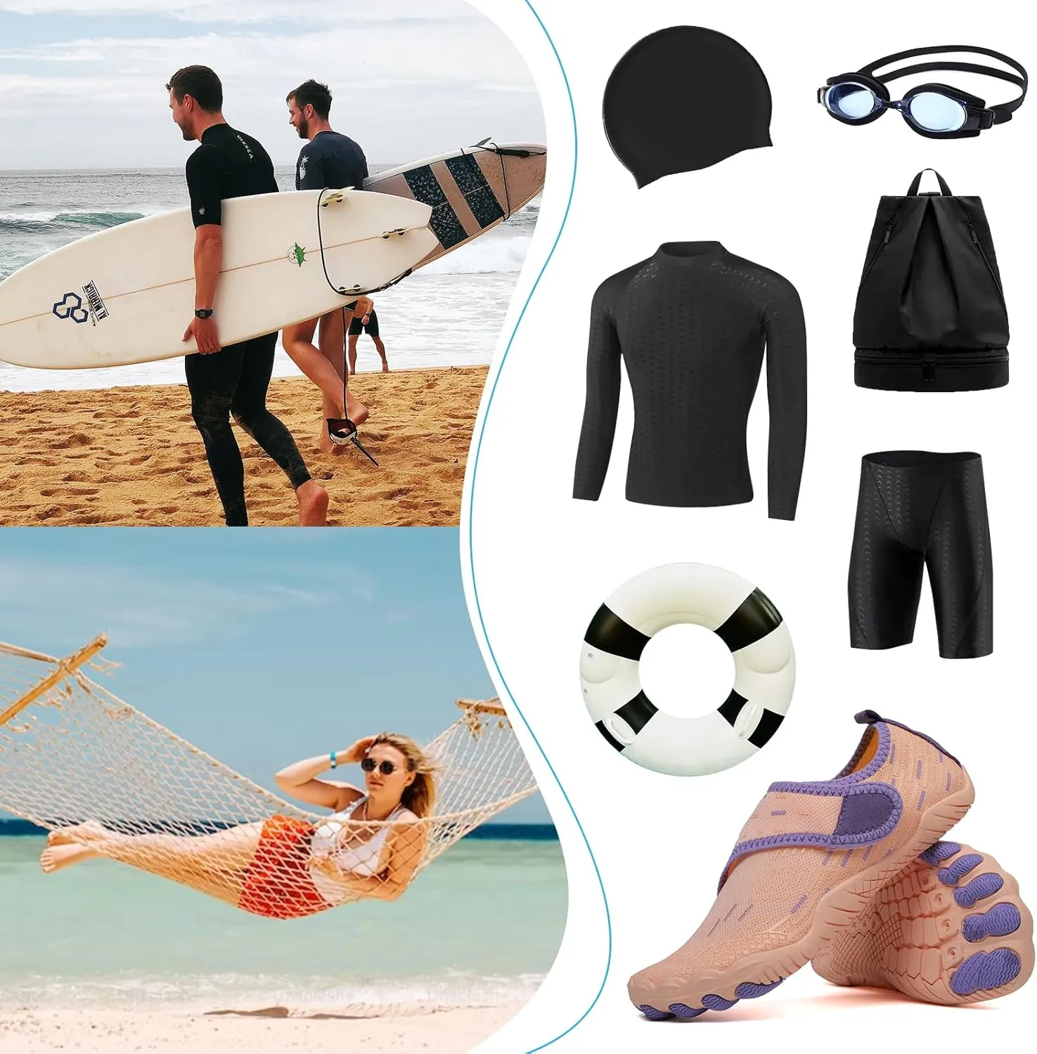 Water Shoes Mens Womens Quick-Dry Barefoot Swim Beach Pool Shoes Aqua Yoga Socks for Hiking Walking Diving Surf Outdoor Water Sports