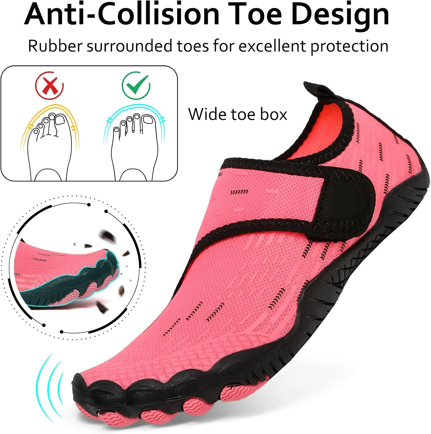 Water Shoes Mens Womens Quick-Dry Barefoot Swim Beach Pool Shoes Aqua Yoga Socks for Hiking Walking Diving Surf Outdoor Water Sports