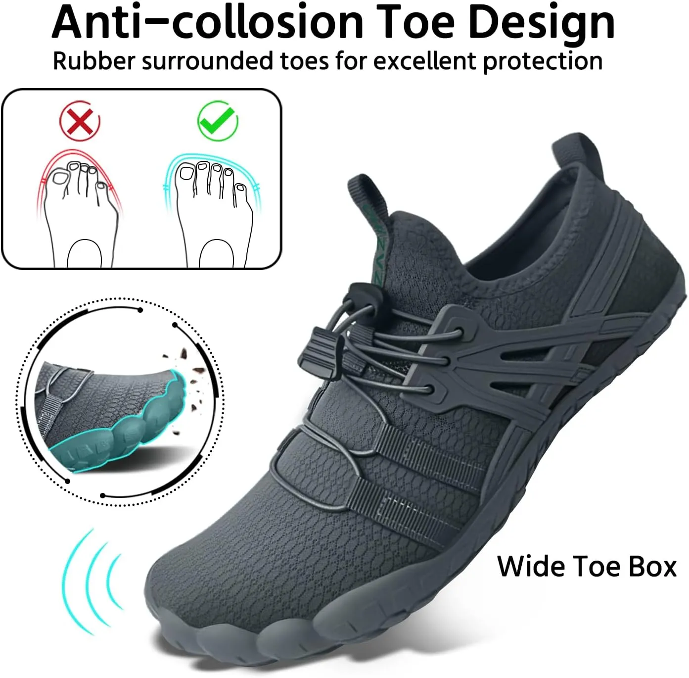 Water Shoes Women Quick-Dry Aqua Sock Barefoot for Beach Swim River Lake Pool Surfing Kayaking