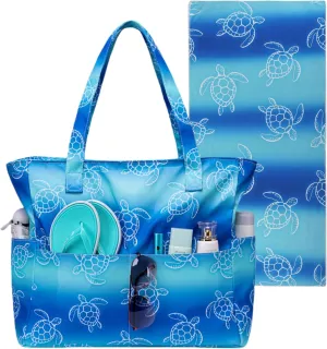 Waterproof Beach Tote Pool Bags for Women Ladies Extra Large Gym Tote Carry On Bag With Wet Compartment for Weekender Travel