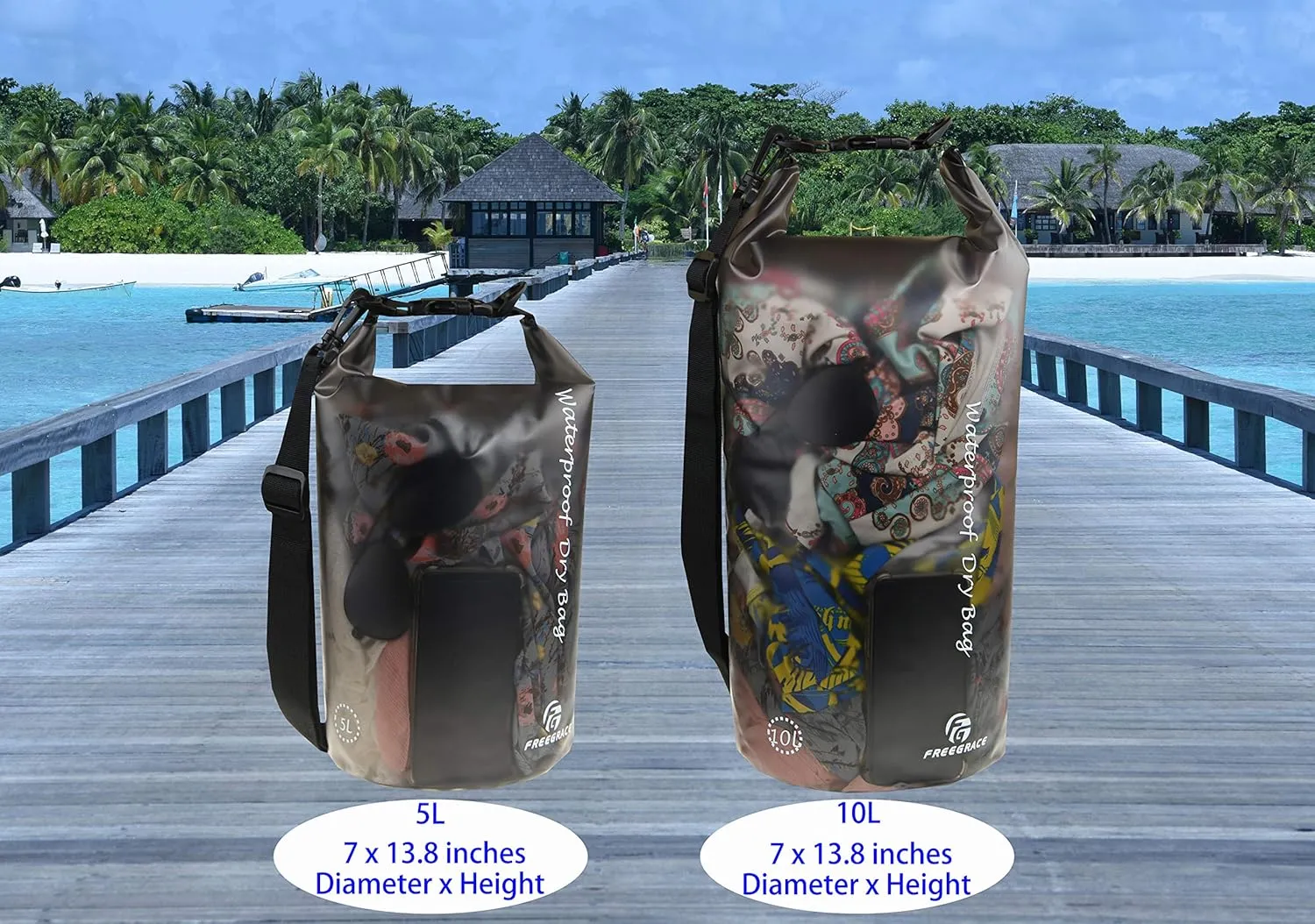 Waterproof Dry Bag - Lightweight Dry Sack with Seals and Waterproof Case - Float on Water - Keeps Gear Dry for Kayaking, Beach, Rafting, Boating, Hiking, Camping and Fishing
