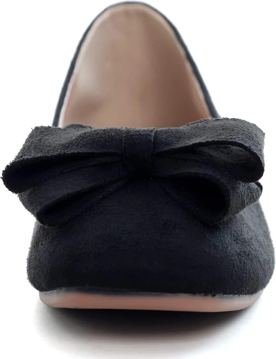 WENJIAZHIZHI Women's Square Toe Bowknot Ballet Flats Comfortable Slip-On Casual Loafers Walking Flat Dress Shoes
