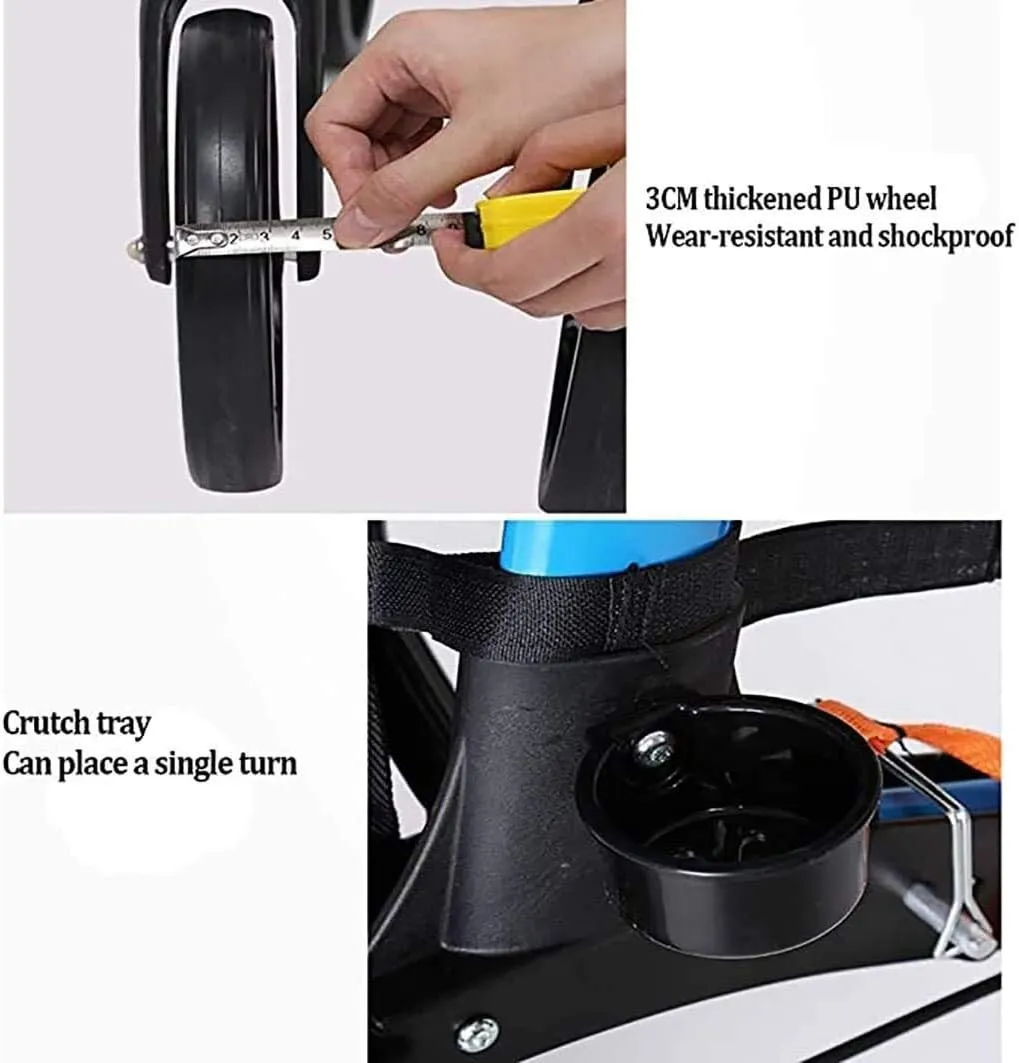 Wheel Rollator Mobility Walker Lightweight Folding Rollator Wheeled Walker Walking Aluminum Alloy Frame Walker with Seat and Bag Mobility Walker