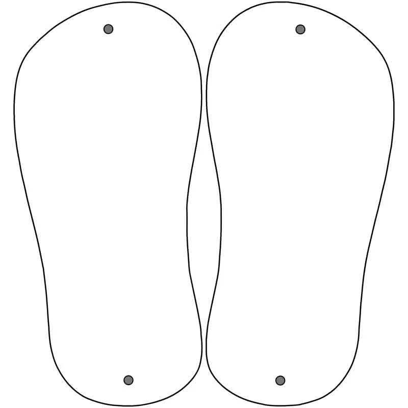White Dye Sublimation Novelty Metal Flip Flops FF-000 (Set of 2)