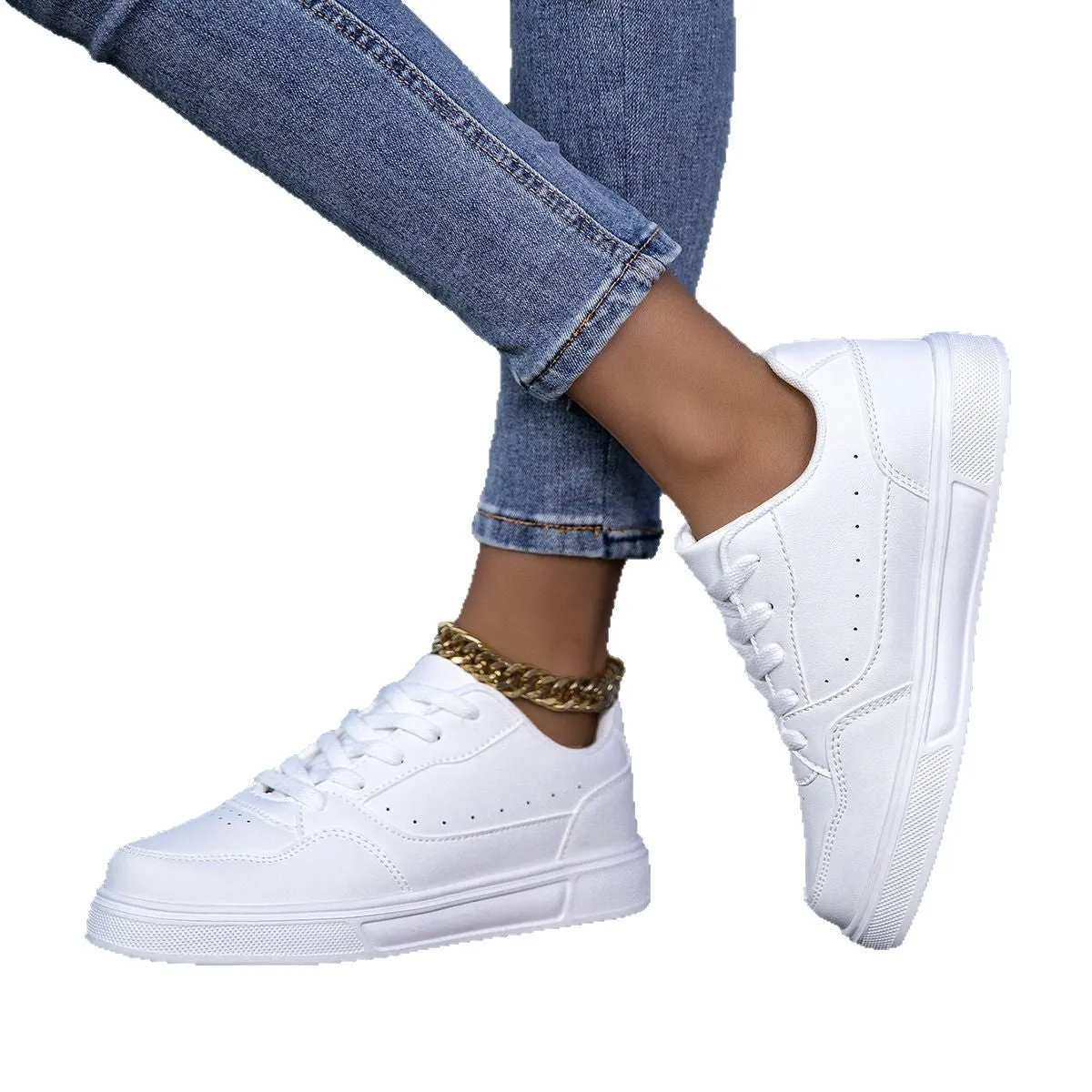 White Korean Casual Sneaker