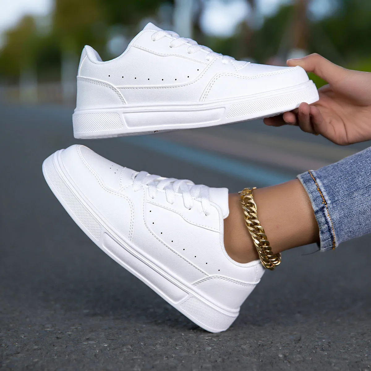 White Korean Casual Sneaker