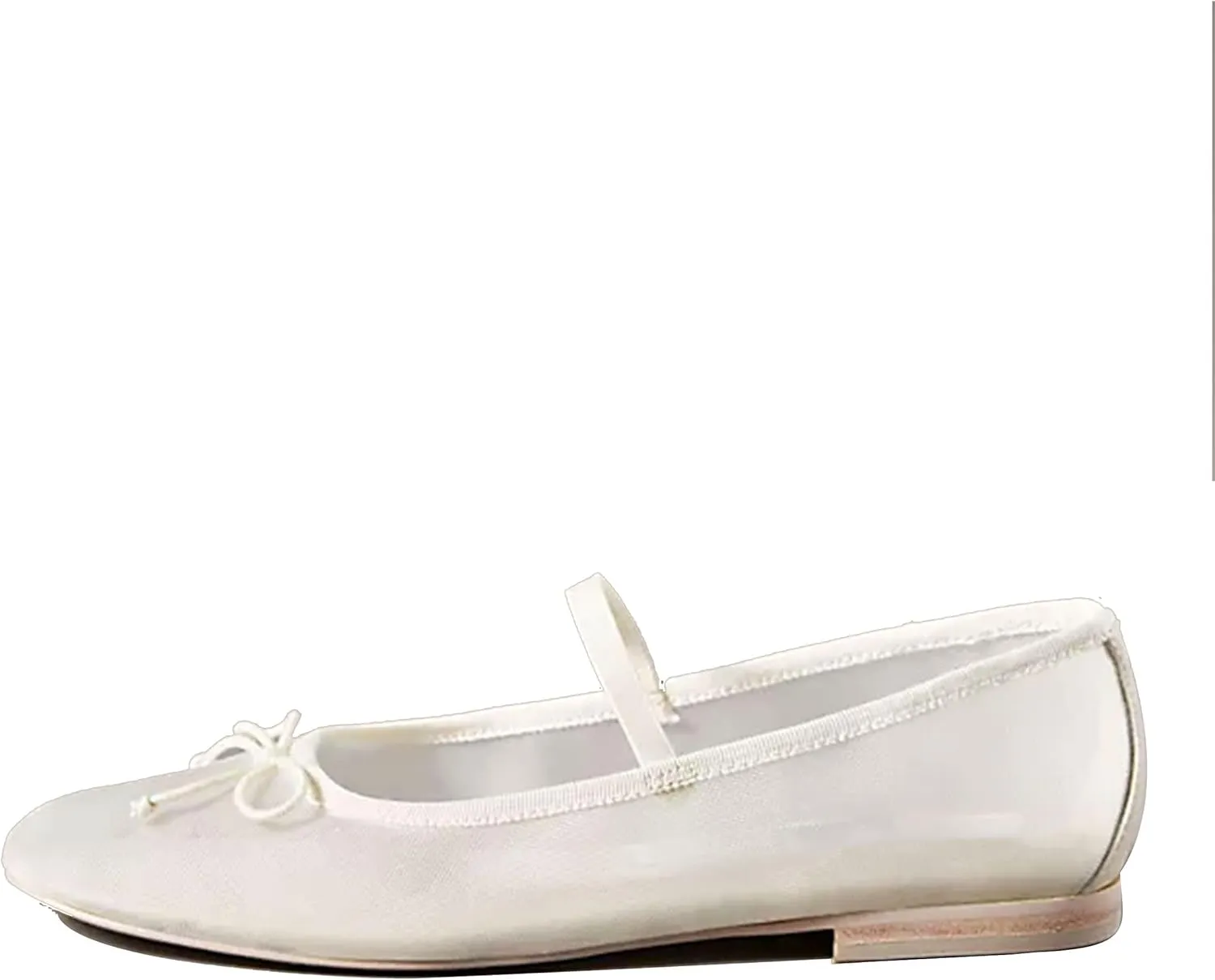 White Mesh Flats for Women Breathable Mesh Ballet Flats with Cute Bows, Dressy Fishnet Shoes with Round Toe for Comfort and Style Size 12