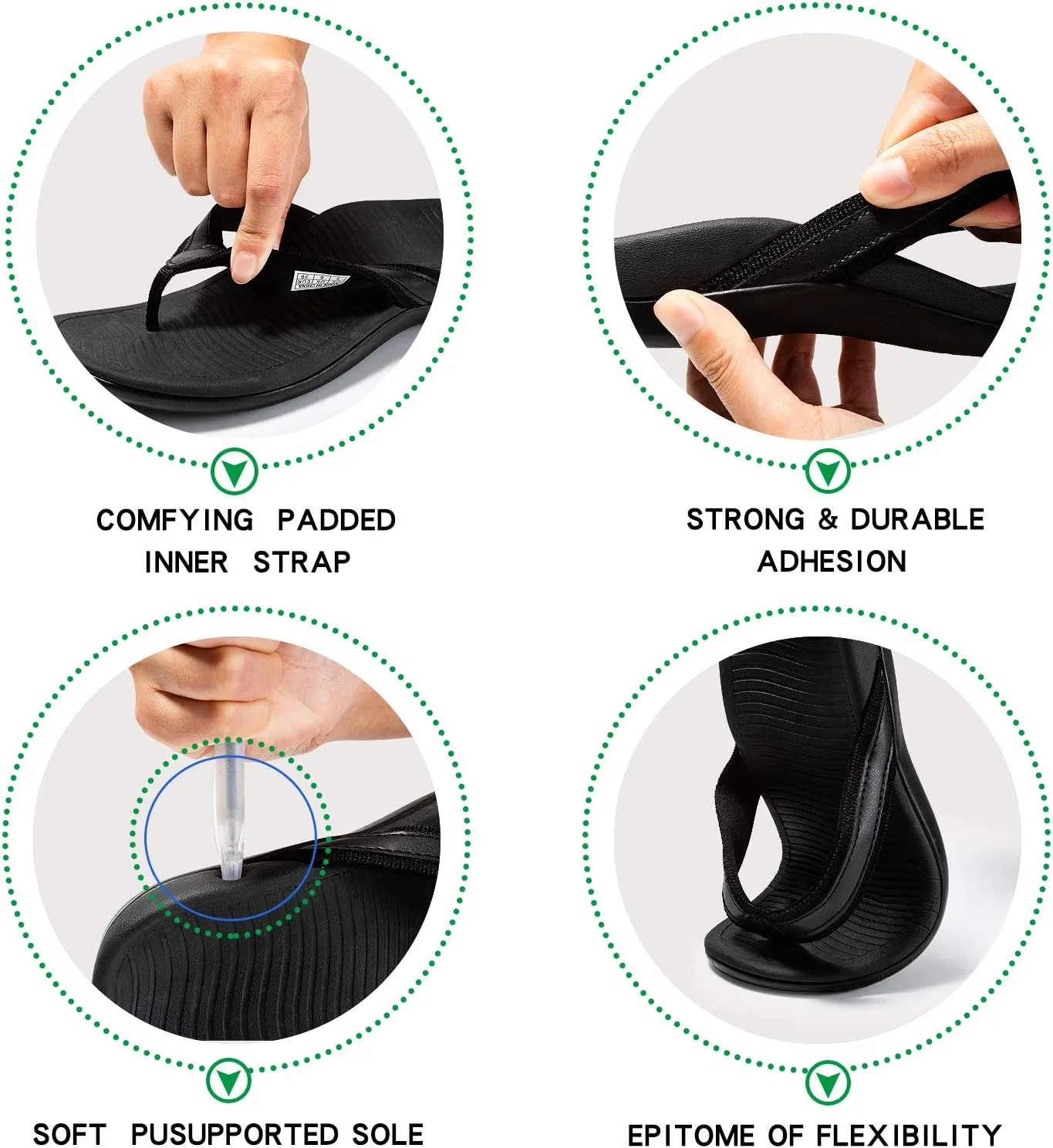 Womans Sandals Flip Flop with Orthotic For Flat Feet Plantar Fasciitis Arch Support Athletic Slide Sandals Relieve Flat Feet, High Arch,
