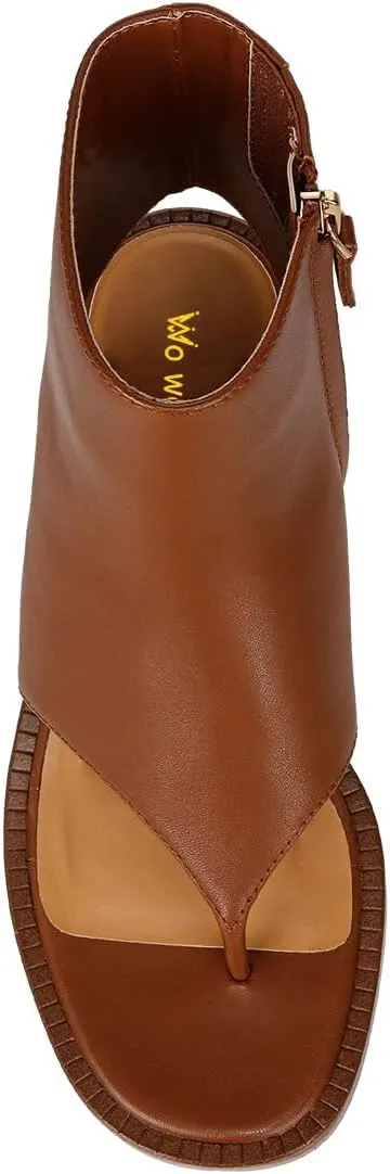 Women Ankle Sandals Boots Chunky Low Heels Flip Flop Open Toe Side Zippers Shoe Shopping Party Prom Size 4-16 US