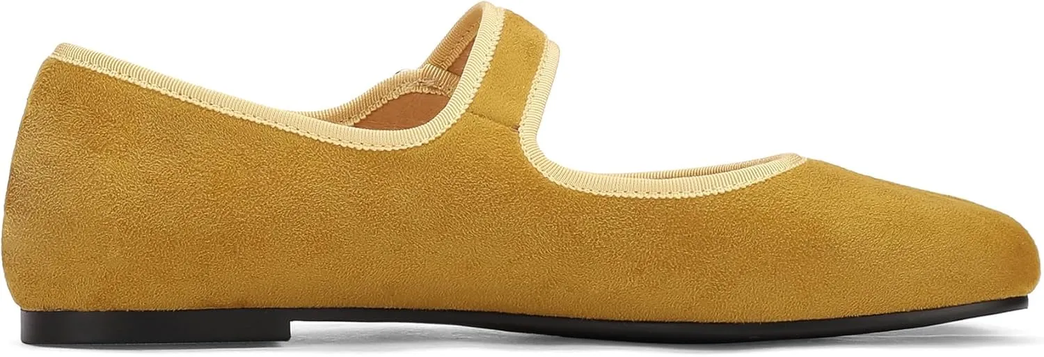 Women Fashion Buckle Strap Casual Flats Ballerina Ninja Cozy Dress Shoes Mary Jane Moccasins Ballet Faux Leather Split Toe Shoes
